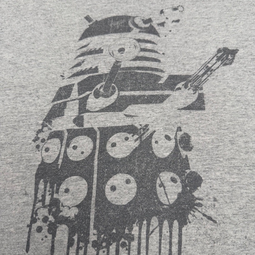 Doctor Who T-Shirt Dalek Drip Graphic Gray Geekcore Sci-Fi BBC Tee Small - Picture 2 of 4